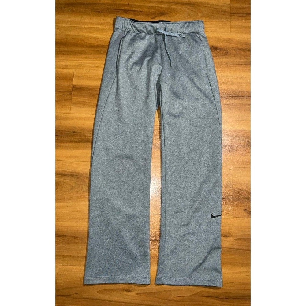 Womens Nike Dri Fit Gray Drawstring Athletic Workout Sweatpants